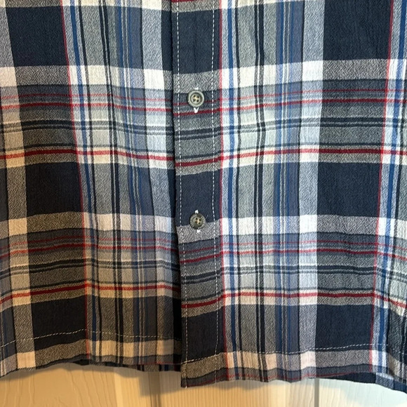 Eddie Bauer men’s blue plaid long sleeve button down shirt size large - Picture 4 of 8